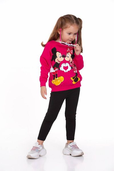ARBİ kids Girl's miki mouse owersays rostered combed cotton girl's tights set