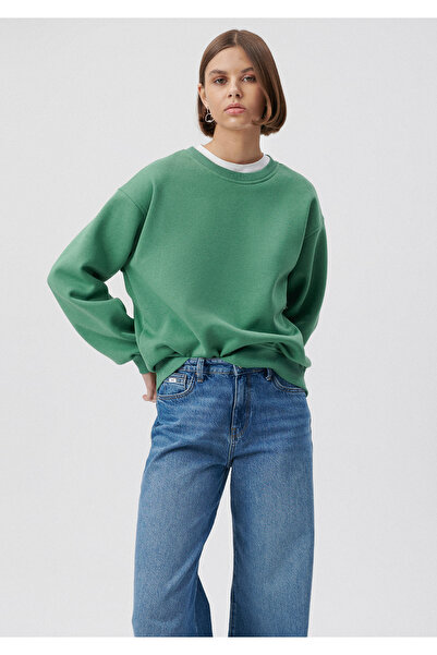 Mavi Bisiklet Yaka Yeşil Basic Sweatshirt 1610198-71842