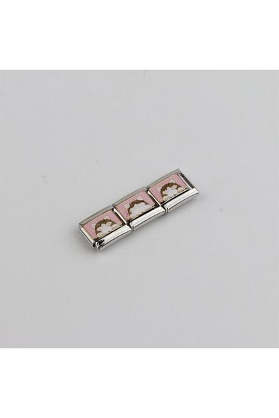 Kaeria Accessory رابط مرفق سحر إيطالي مع تفاصيل القطة الذهبية الوردية الفولاذية