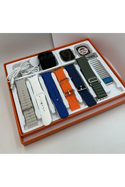 Burj Akıllı Saat DT1 Ultra Plus Bluetooth Kulaklık 7 Kordon Kasa Koruma Kırıl...