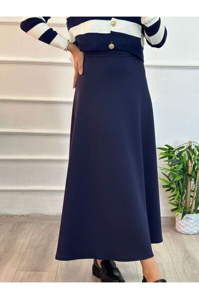 Arden Scarf Scuba Skirt DARK BLUE