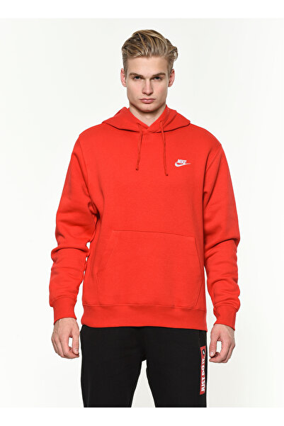 Nike Kapüşon Yaka Kırmızı - Pembe Erkek Sweatshırt BV2654-657M NSW CLUB HOODI...