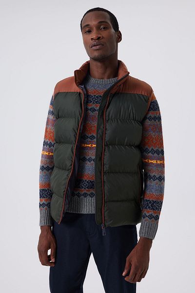Lee Cooper Ανδρικό γιλέκο Blaın Emerald-Tobacco