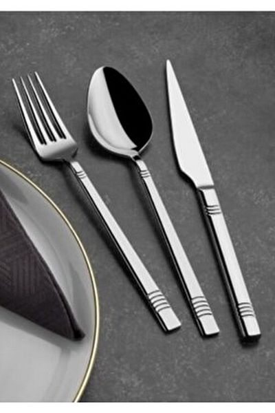 Arsel Asya Simple 72 Pieces 12 Person Fork and Spoon Set