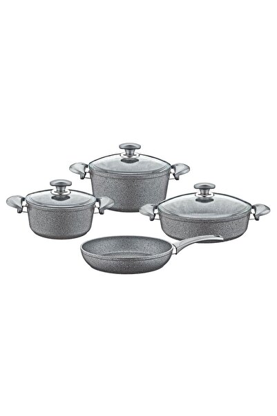 OMS 3005 Granit 7 Parça Tencere Seti Gri