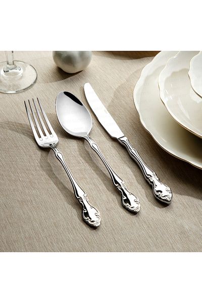 Nehir Adriana Plain 89 Pieces Boxed 12 Person Fork and Spoon Set