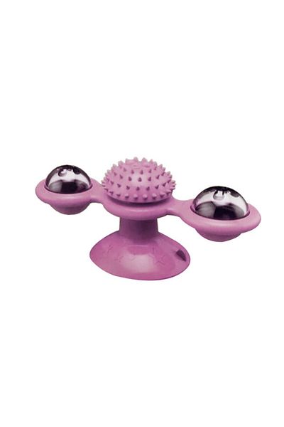Ebi Cat Toy Windmill with Suction Cup Pink
