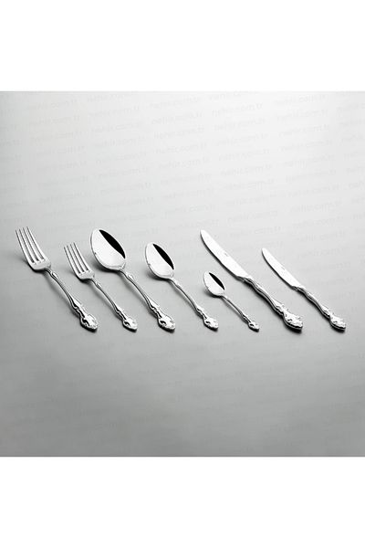 Nehir Adriana Plain 89 Pieces Boxed 12 Person Fork and Spoon Set