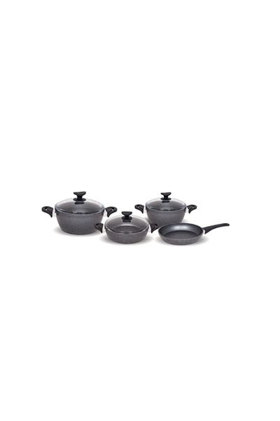 FMS 7 Piece Granite Pot Set Gray Bakelite
