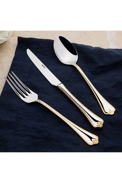 Nehir Fulya Gold 36 Piece Fork Spoon Knife Set