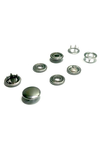trimist 9.5 mm Clamshell Cuffed Click Snap Set of 4 - Stainless Steel - 200 Sets