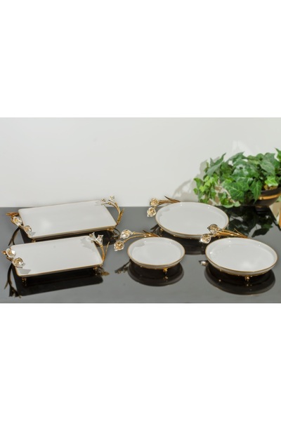 BULUTHOMEAKSESUAR مجموعة عرض بورسلين مكونة من 5 قطع