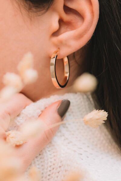 Talas Kuyumculuk 14 Ayar Altın Halka Küpe 2,5 Cm