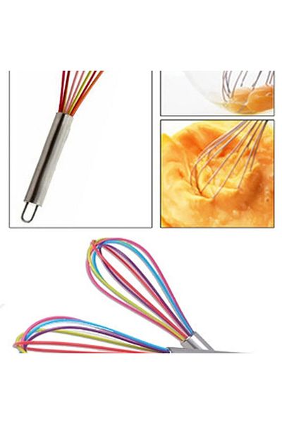 Yenigeldi 1Pc Colorful Silicone Nonstick Beater Practical Egg Beater for Cooking (29cm)