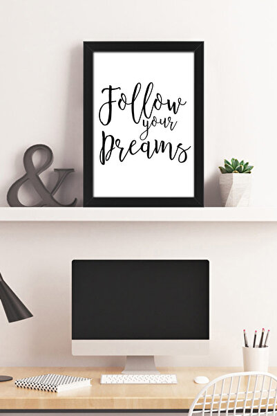 Bytwo Slika "Slijedi svoje snove" - Crni dekorativni okvir Re Sa šljokicama -...