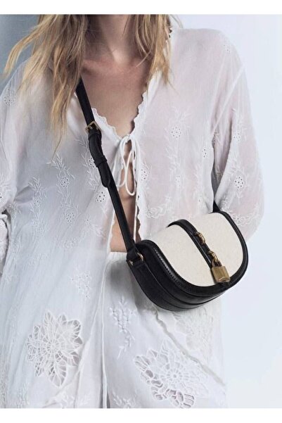 Daj Company Γυναικεία τσάντα χιαστί με σχέδιο αντίθεσης με αξεσουάρ κλειδαριάς