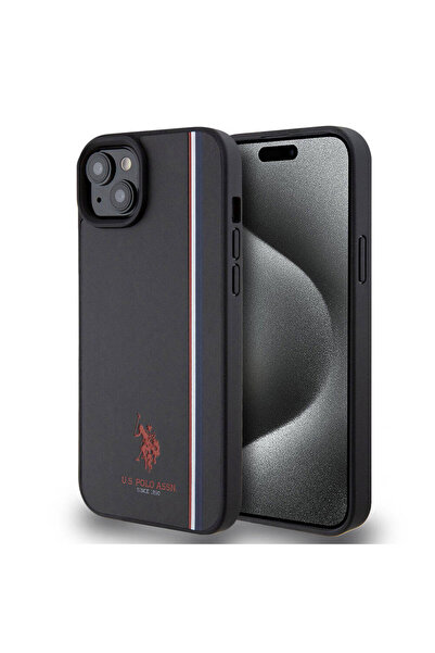 U.S. Polo Assn. Apple Iphone 15 Plus Uyumlu Kılıf Lisanslı Üç Renk Şerit Tasa...