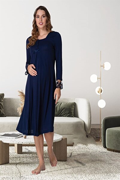 Lohussa Set cămașă de noapte pentru maternitate, din bumbac, cu mânecă lungă,...