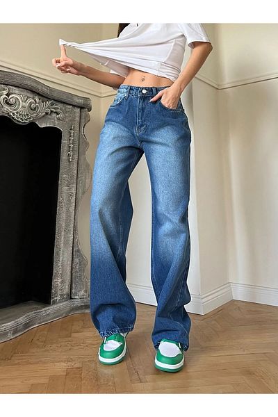 DENİKK Παντελόνι Trend Unisex BAGGY Loose Cut JEAN Palazzo