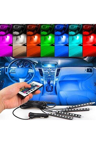 C9 Toyota 9 Led Çakmaklık Girişli 4'lü Rgb Kumandalı Sese Duyarlı Ayak Altı Led