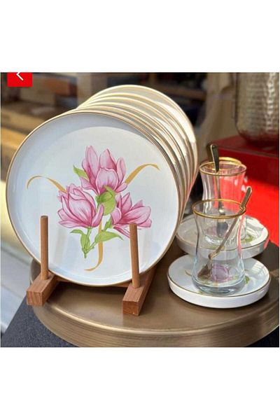 ariana sytle 18 Piece Pink Rose Cake Set