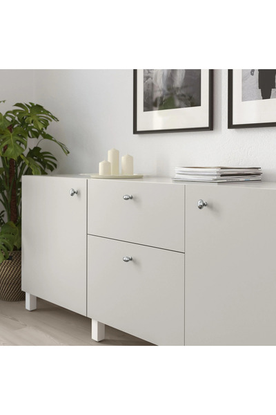 IKEA 2 ENERYDA chrome plated 35 mm knobs 2 pieces Furniture Handles Metalic