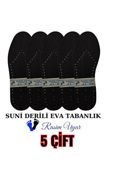 Rasim Uyar 5 Çift Siyah Suni Deri Kaplı EVA Ayakkabı Tabanlığı - Konforlu İç ...