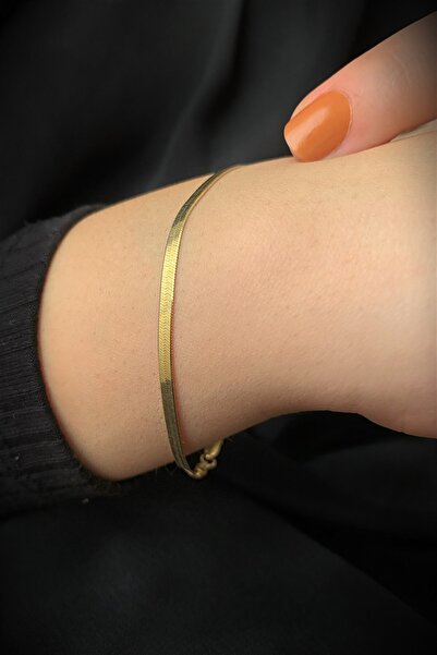 Ziu 925 Ayar 2,50 Gram Gold İtalyan Ezme Altın Kaplama Gümüş Bileklik