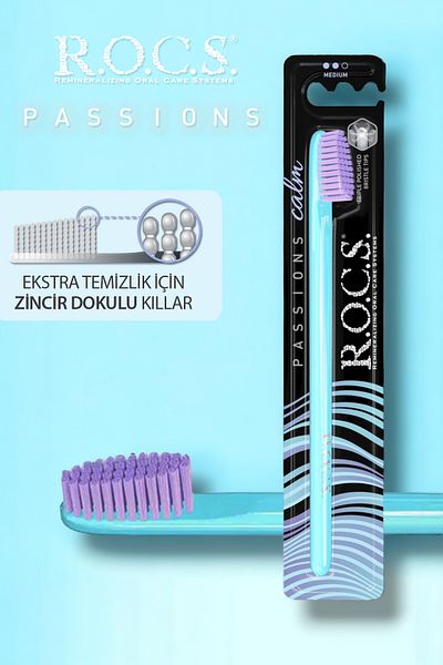 R.O.C.S. Passions Toothbrush Calm-turquoise Handle-purple Bristle