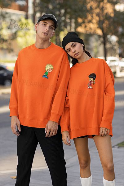 Pear Wear Cedric Chen Printed Couple Hoodie Unisex Oversize Lover Σετ φούτερ 2 τεμαχίων