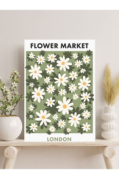 Cemira Placă din lemn cu design Papatya Flower Market (185 x 270 mm)