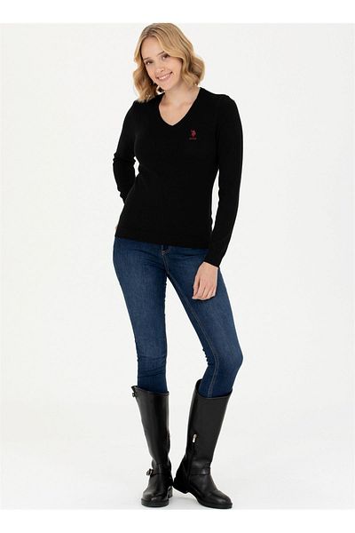 U.S. Polo Assn. G082gl0tk 1629773 Gtd02-bsk23 Pulover pentru femei negru