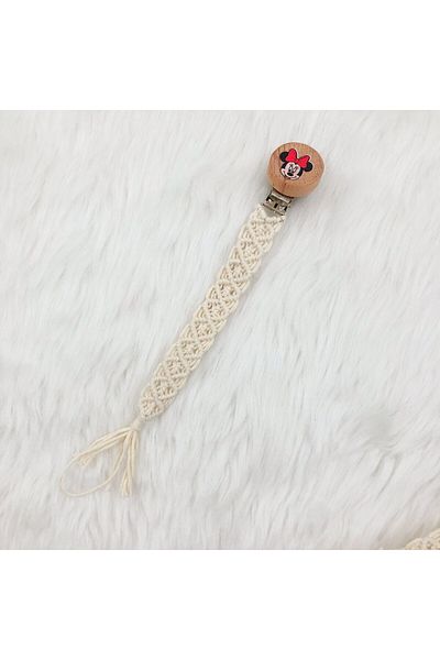 Özene Bezene Macrame Pacifier Chain / Pacifier Strap (Mouse 2)