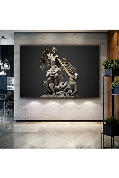 HDART ÖZEL TASARIM HD KALİTE ANTÜK YUNAN MİTOLOJİSİ KILIÇLI MEDUSA KANVAS TABLO