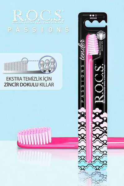 R.O.C.S. Passions Toothbrush Tender-pink Handle-pink Bristle