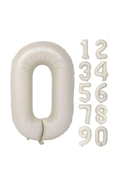aşkın concept Foil Balloon 0 Helium Balloon 76 Cm Cream Color Beige Color