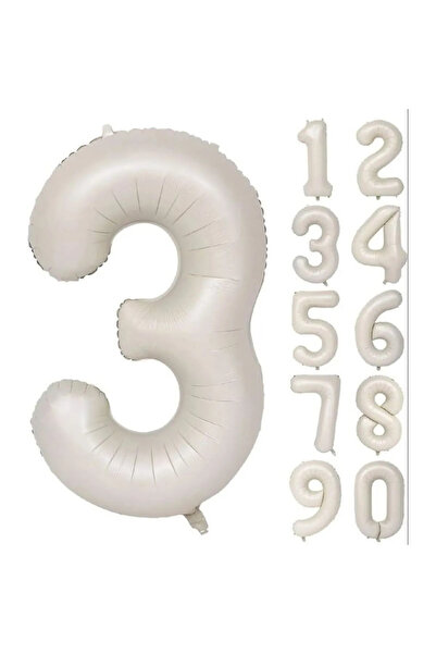 aşkın concept Folyo Balon 3 Helyum Balon 76 Cm Krem Renk Bej Renk