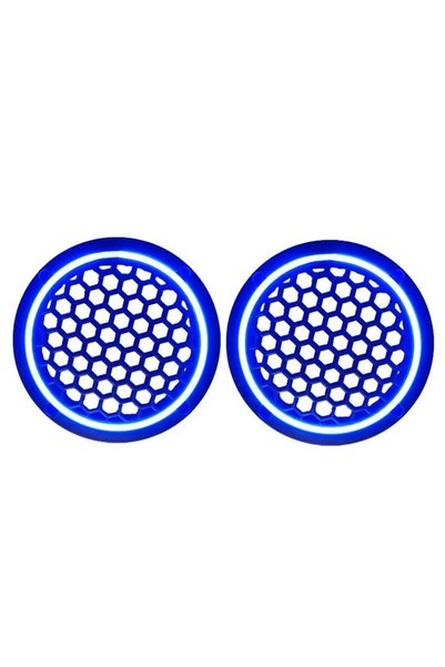 damla elektronik Damla 16cm Neon Led Işıklı Midrange Hoparlör Kapağı Çiftli (...