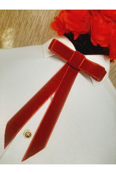 AGH Değerli Hediyeler New Year's Collar Ribbon New Year's Brooch Velvet Brooch Collar Jacket Bag Accessory