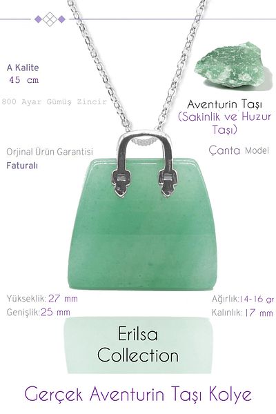 Tesbih Atölyesi Certified Bag Model Aventurine Stone Necklace