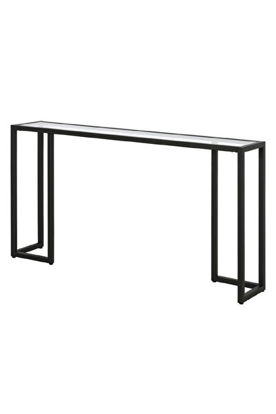 TOLIAHOME Modern Siyah Renk Metal İskeletli Temper Camlı Raflı Dresuar Konsol