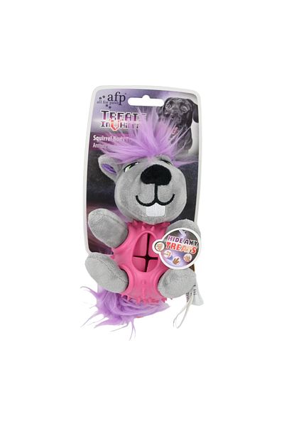 All For Paws Treat Hiders - Squirrel Shaped Dog Toy with Food Storage