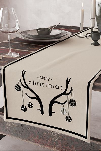AYSHOME Коледен бегач Ays Home Cream Black Deer