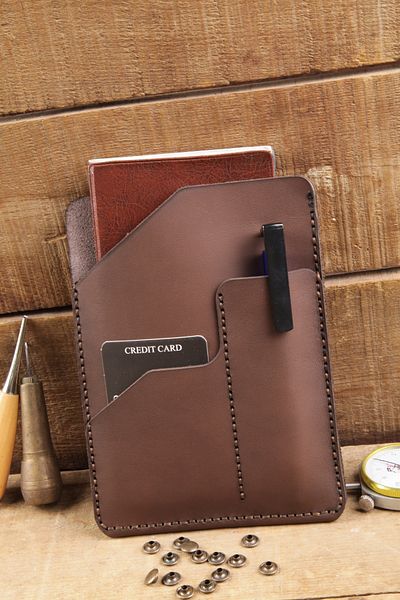 New Coast Leather 1900's Ръчно изработен калъф за тефтер от естествена кожа