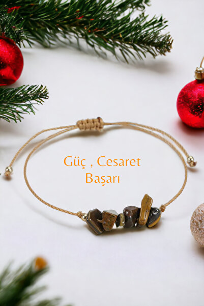 NBS Beautiful Naturel Stones سوار عين النمر من الحجر الطبيعي الحقيقي