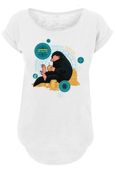 F4NT4STIC Damen Fantastic Beasts 2 Sitting Niffler und HARRY POTTER-OPT B NAPE mit Ladies Long Slub Tee