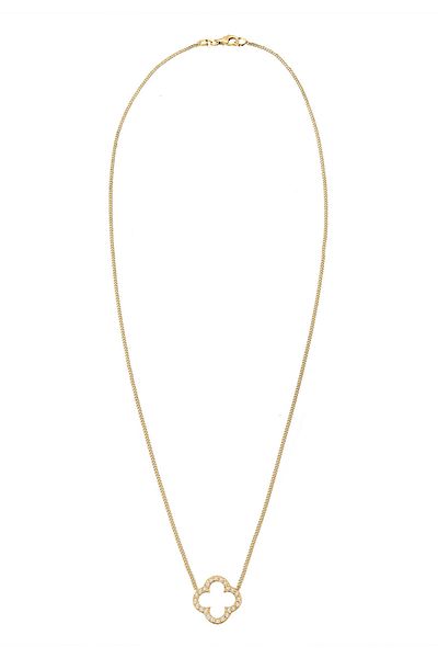 ELLI Halskette Damen Kleeblatt Anhänger Elegant Glück mit Zirkonia Kristallen in 925 Sterling Silber