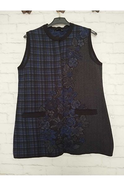 anne moda ankara стилен, жакардов, вечерен стил, акрил, плетен елек с широка кройка