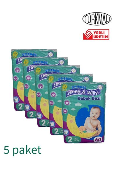 Jenny & Willy BEBEK BEZİ MİNİ (2 NUMARA ) 3-6 KG 5 Lİ PAKET 300 ADET JENNY & ...