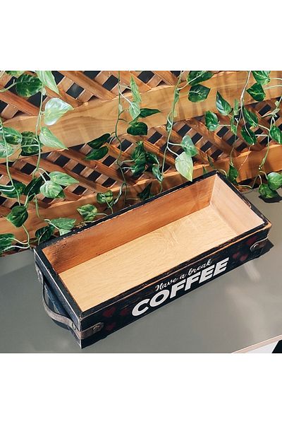 temamall Wooden box, Organizer, Antique Style, 35x14cm height 8cm